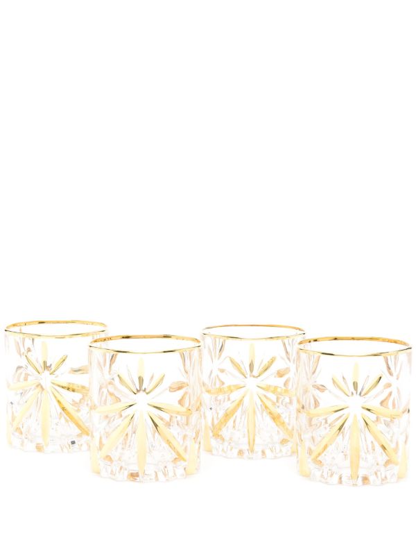 browns Les-Ottomans x Browns Gold-Tone Murano Whiskey Glass Set | Browns Glassware