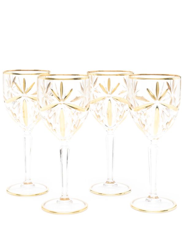 browns Les-Ottomans x Browns Gold-Tone Murano Wine Glass Set | Browns Glassware