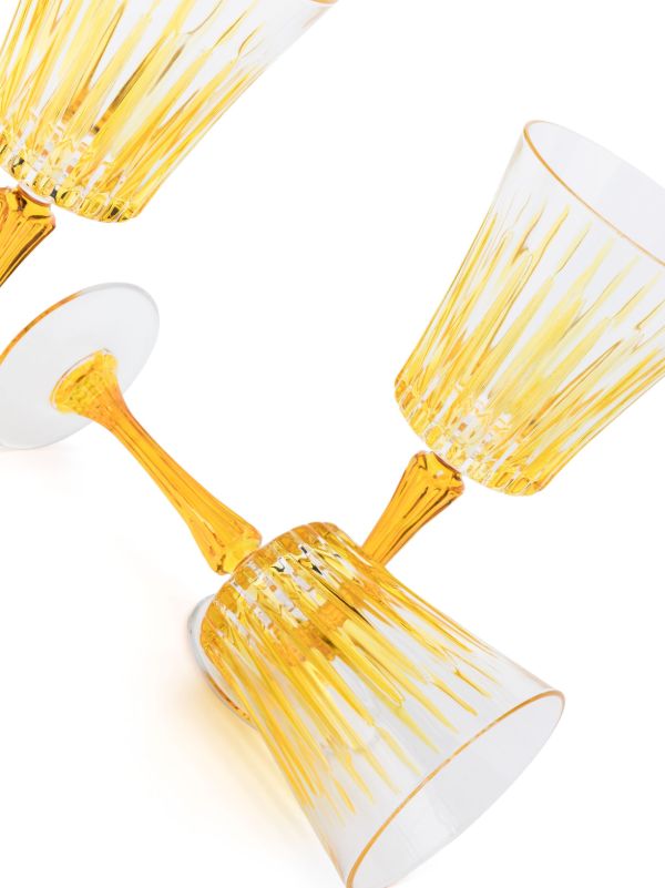 Browns Les-Ottomans Yellow Crystal Wine Glass Set | Browns Glassware