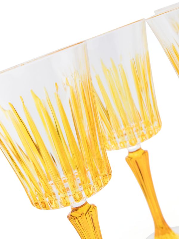 Browns Les-Ottomans Yellow Crystal Wine Glass Set | Browns Glassware