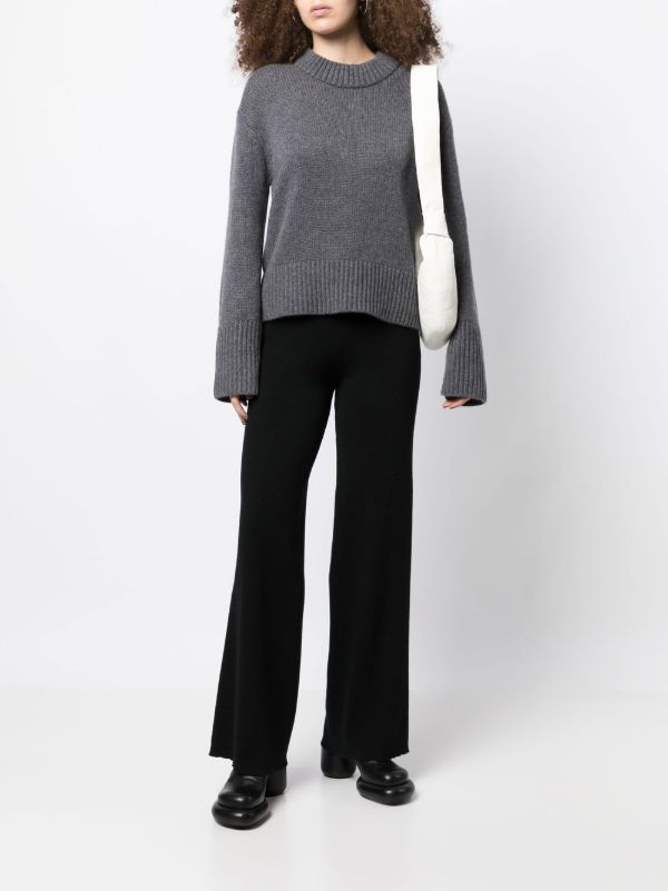 Browns Lisa Yang Grey Crew Neck Cashmere Jumper | Browns Knitted Sweaters