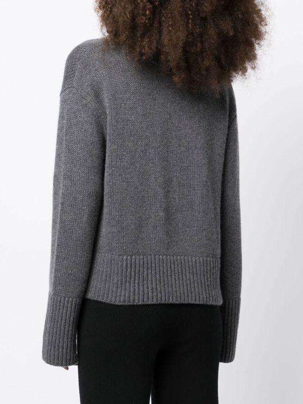 Browns Lisa Yang Grey Crew Neck Cashmere Jumper | Browns Knitted Sweaters