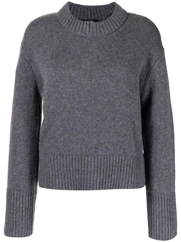 browns Lisa Yang Grey Crew Neck Cashmere Jumper | Browns Knitted Sweaters