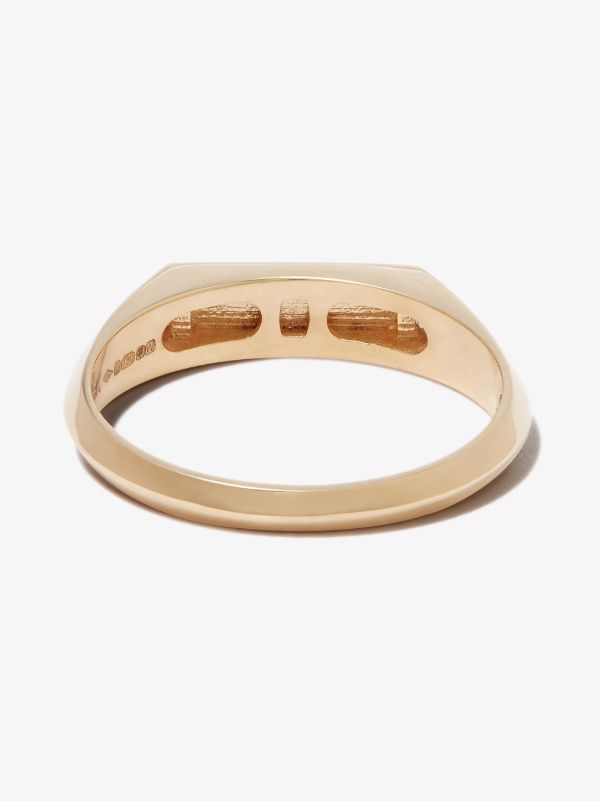 Browns Lizzie Mandler Fine Jewelry 18K Yellow Gold Chevron Diamond Signet Ring | Browns Rings