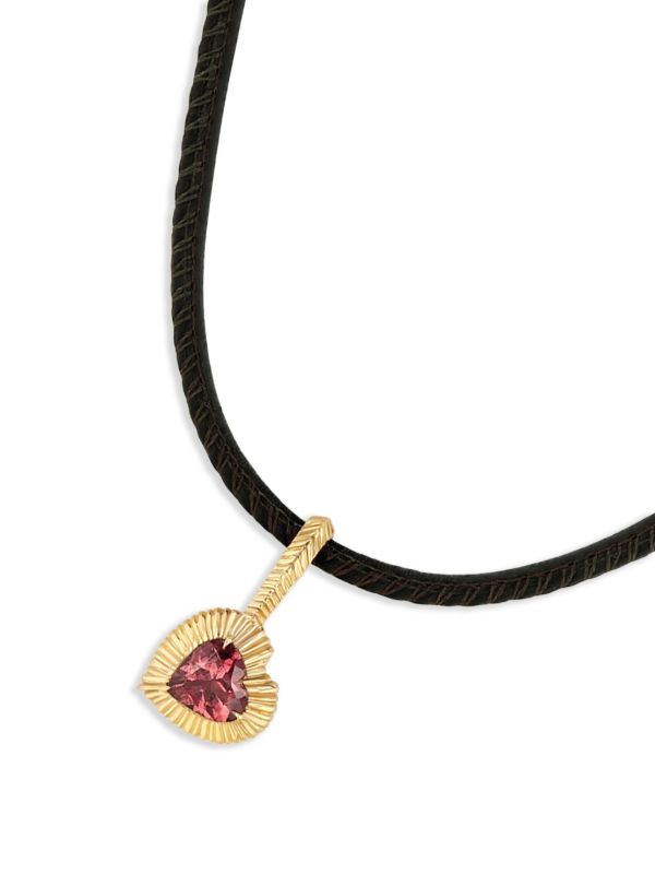 Browns Lizzie Mandler Fine Jewelry 18K Yellow Gold Heart Tourmaline Necklace | Browns Fine Necklaces