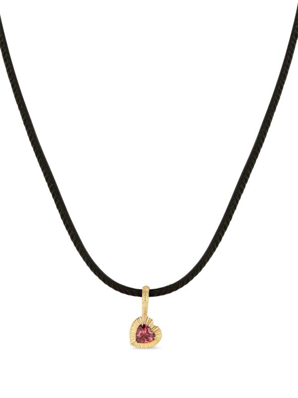 browns Lizzie Mandler Fine Jewelry 18K Yellow Gold Heart Tourmaline Necklace | Browns Fine Necklaces