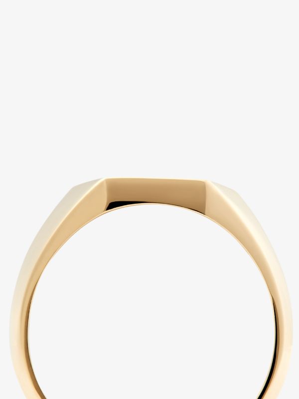 Browns Lizzie Mandler Fine Jewelry 18K Yellow Gold Hex Knife Edge Signet Ring | Browns Rings