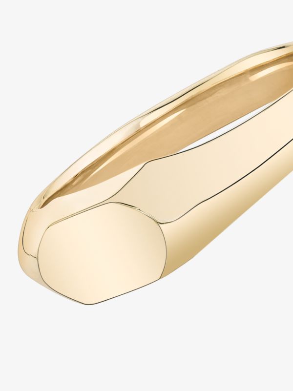 Browns Lizzie Mandler Fine Jewelry 18K Yellow Gold Knife Edge Signet Ring | Browns Rings