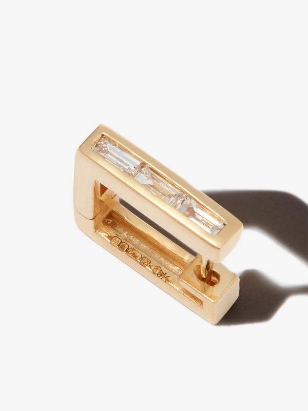 Browns Lizzie Mandler Fine Jewelry 18K Yellow Gold Square Huggie Diamond Earring | Browns Earrings