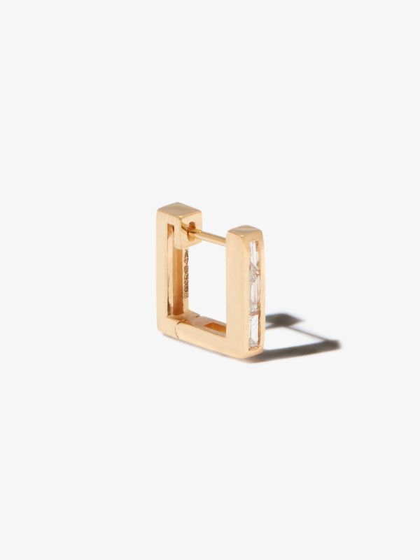 browns Lizzie Mandler Fine Jewelry 18K Yellow Gold Square Huggie Diamond Earring | Browns Earrings