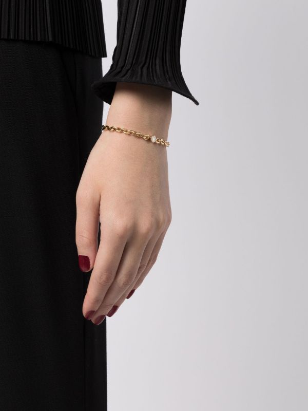 Browns Lizzie Mandler Fine Jewelry 18K Yellow Gold XS Knife Edge Diamond Bracelet | Browns Fine Bracelets