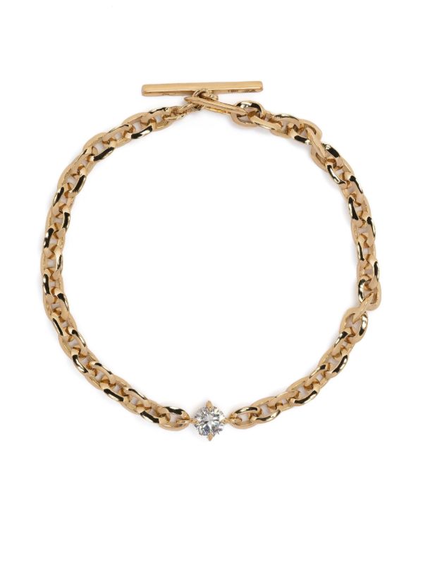 browns Lizzie Mandler Fine Jewelry 18K yellow gold XS Knife Edge diamond bracelet | Browns Fine Bracelets