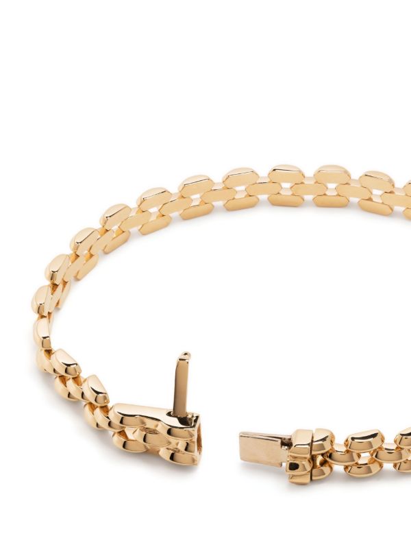 Browns Lizzie Mandler Fine Jewelry Gold Cleo 3 Row Knife Edge Link Bracelet | Browns Bracelets
