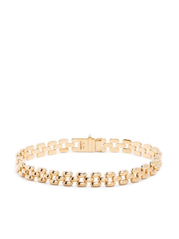 browns Lizzie Mandler Fine Jewelry Gold Cleo 3 Row Knife Edge Link Bracelet | Browns Bracelets