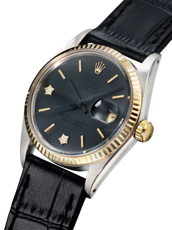 Browns Lizzie Mandler Fine Jewelry Reworked Vintage Stainless Steel Rolex Datejust Watch | Browns Pre-Owned Dress Watches