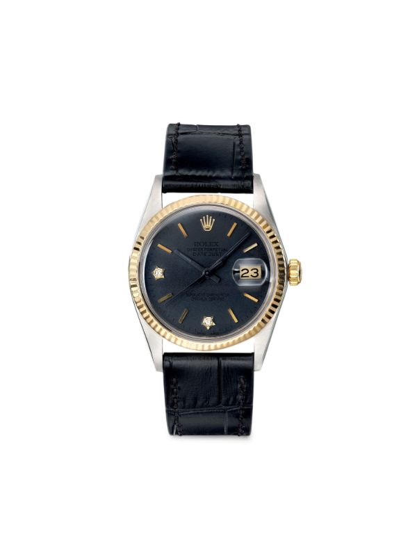 browns Lizzie Mandler Fine Jewelry Reworked Vintage stainless steel Rolex Datejust watch | Browns Pre-Owned Dress Watches