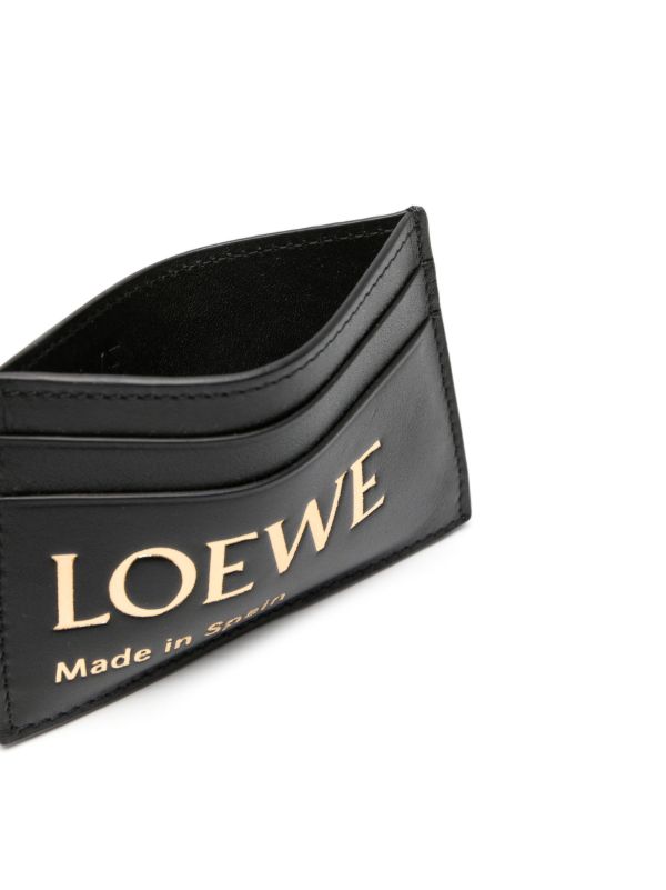 Browns LOEWE Black Logo-Embossed Leather Card Holder | Browns Wallets & Purses