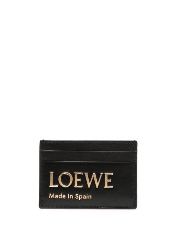 browns LOEWE Black Logo-Embossed Leather Card Holder | Browns Wallets & Purses