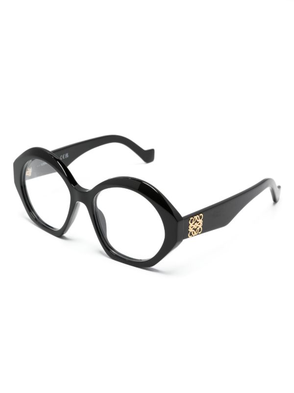 Browns LOEWE EYEWEAR Black Chunky Anagram Optical Glasses | Browns Glasses & Frames