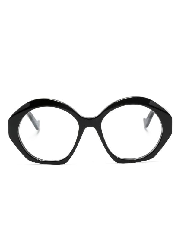 browns LOEWE EYEWEAR Black Chunky Anagram Optical Glasses | Browns Glasses & Frames