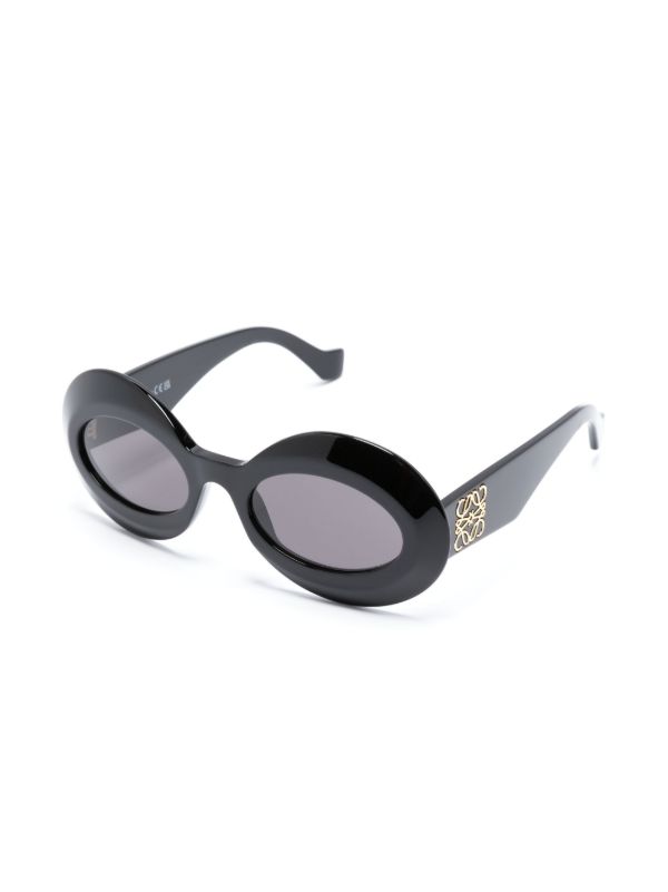 Browns LOEWE EYEWEAR Black Inflated Oval Sunglasses | Browns Sunglasses