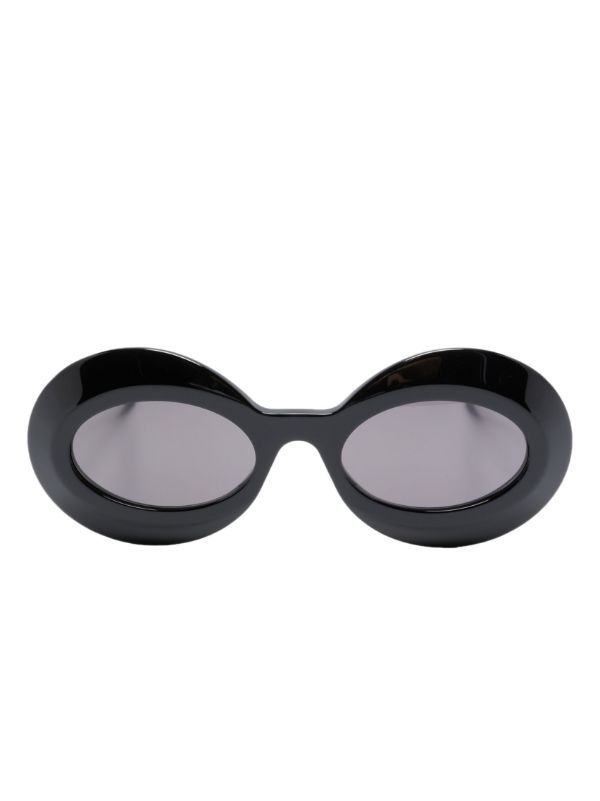 browns LOEWE EYEWEAR Black Inflated Oval Sunglasses | Browns Sunglasses