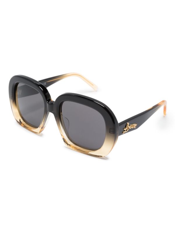 Browns LOEWE EYEWEAR Black Square Halfmoon Sunglasses | Browns Sunglasses