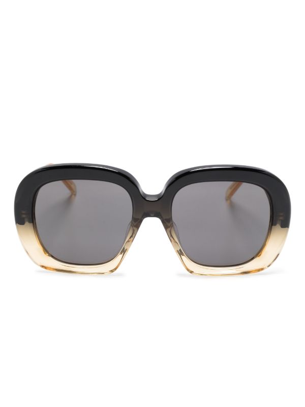 browns LOEWE EYEWEAR Black Square Halfmoon Sunglasses | Browns Sunglasses