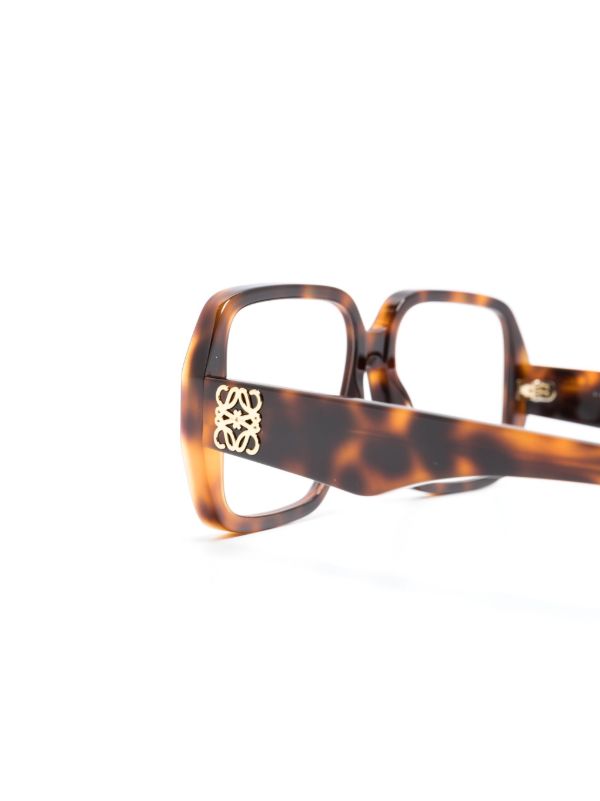 Browns LOEWE EYEWEAR Brown Anagram Square-Frame Glasses | Browns Glasses & Frames