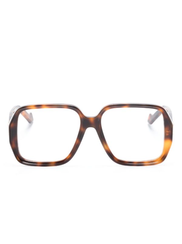 browns LOEWE EYEWEAR Brown Anagram Square-Frame Glasses | Browns Glasses & Frames