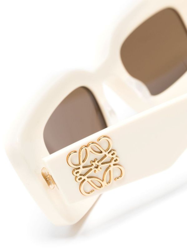 Browns LOEWE EYEWEAR Neutral Chunky Anagram Rectangle-Frame Sunglasses | Browns Sunglasses