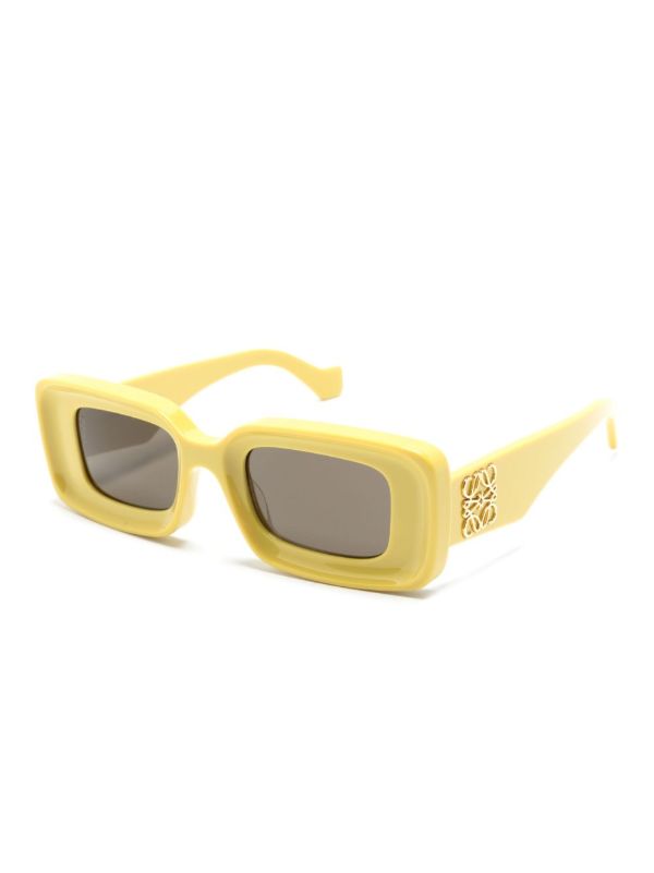 Browns LOEWE EYEWEAR Yellow Anagram-plaque Sunglasses | Browns Sunglasses