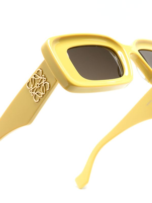 Browns LOEWE EYEWEAR Yellow Anagram-plaque Sunglasses | Browns Sunglasses