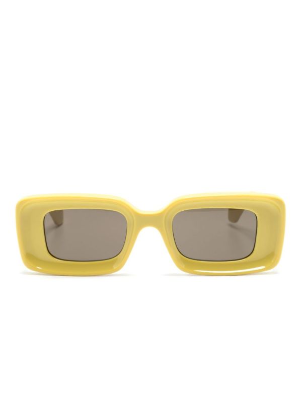 browns LOEWE EYEWEAR Yellow Anagram-plaque Sunglasses | Browns Sunglasses