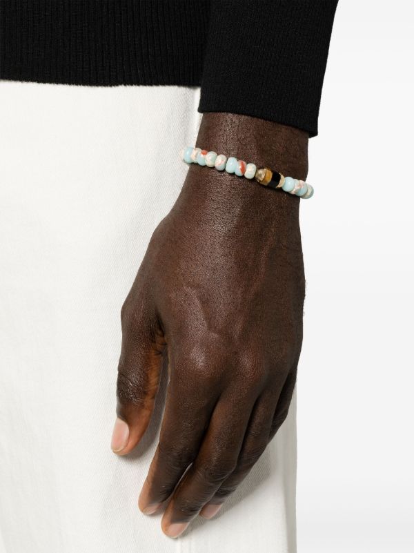 Browns LUIS MORAIS 14K Yellow Gold 2 Hexagon Gemstone Beaded Bracelet | Browns Bracelets