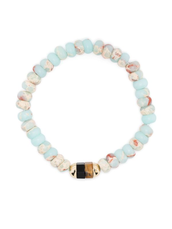 browns LUIS MORAIS 14K Yellow Gold 2 Hexagon Gemstone Beaded Bracelet | Browns Bracelets