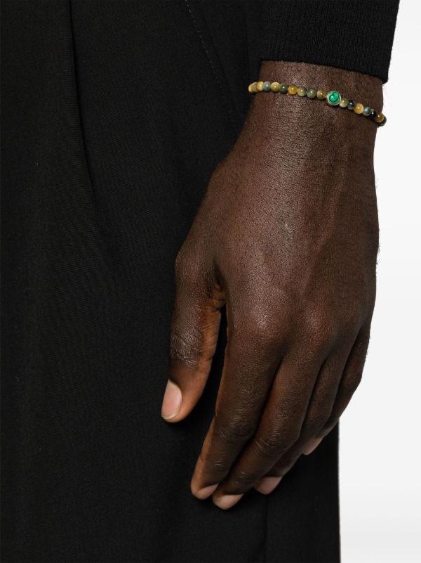 Browns LUIS MORAIS 14K Yellow Gold Agate Diamond Beaded Bracelet | Browns Bracelets