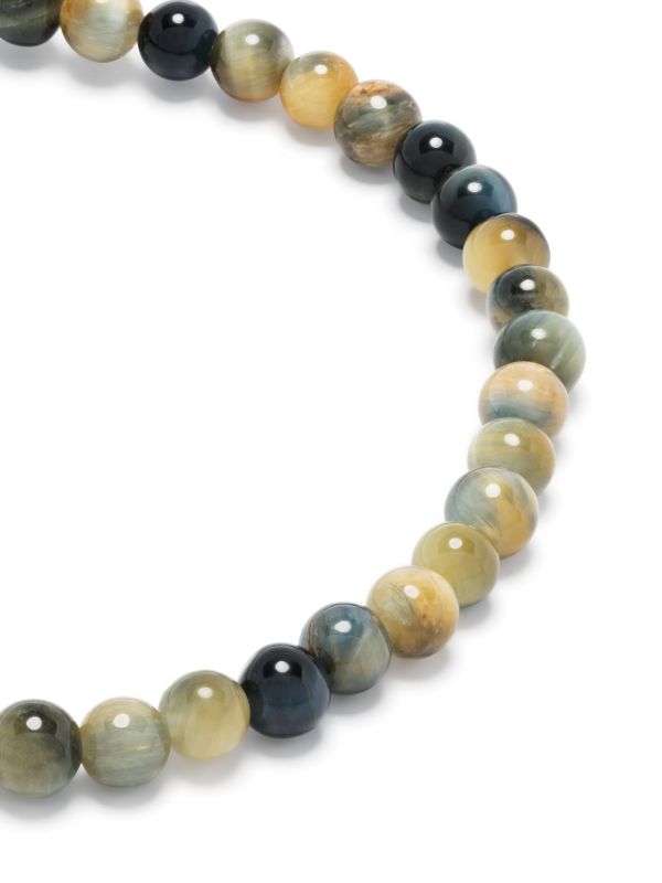 Browns LUIS MORAIS 14K Yellow Gold Agate Diamond Beaded Bracelet | Browns Bracelets