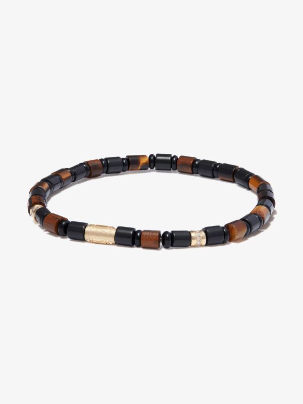 Browns LUIS MORAIS 14K Yellow Gold Atlantis Healing Cylinder Beaded Diamond Bracelet | Browns Bracelets
