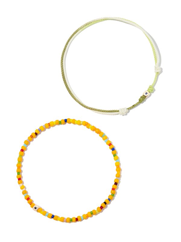 Browns LUIS MORAIS 14K Yellow Gold Beaded And Cord Bracelet Set | Browns Bracelets