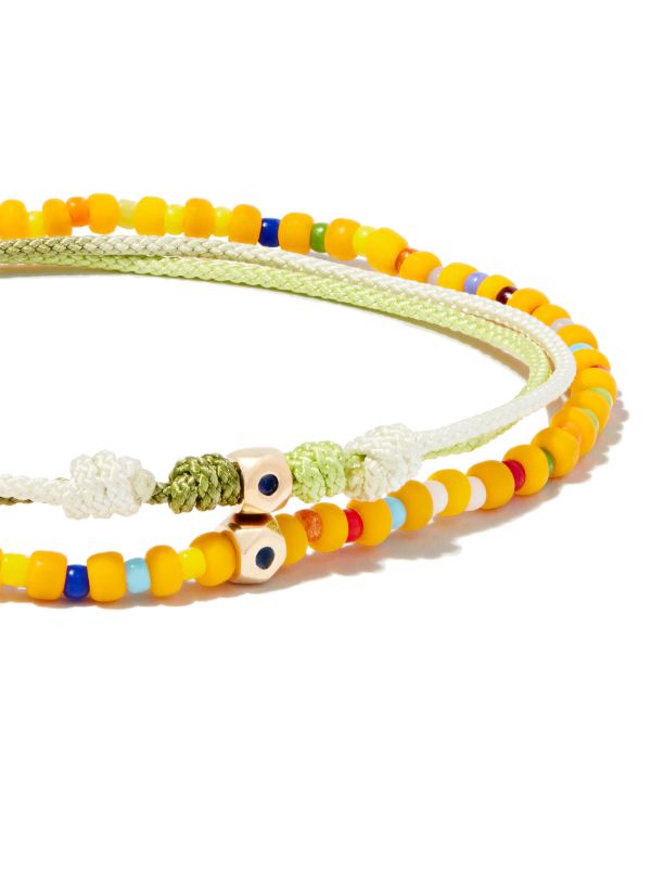 Browns LUIS MORAIS 14K Yellow Gold Beaded And Cord Bracelet Set | Browns Bracelets