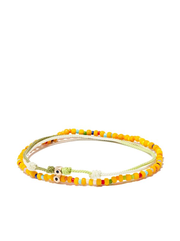 browns LUIS MORAIS 14K yellow gold beaded and cord bracelet set | Browns Bracelets
