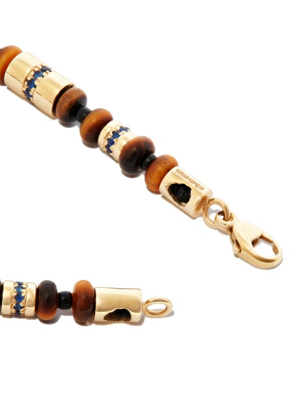 Browns LUIS MORAIS 14K Yellow Gold Diamond And Malachite Beaded Bracelet | Browns Bracelets
