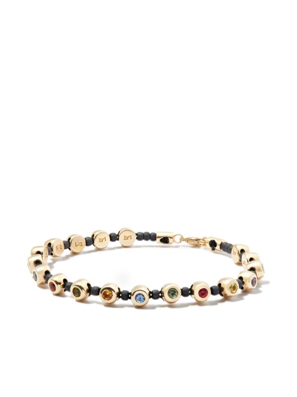 browns LUIS MORAIS 14K yellow gold Dome rainbow sapphire bracelet | Browns Bracelets