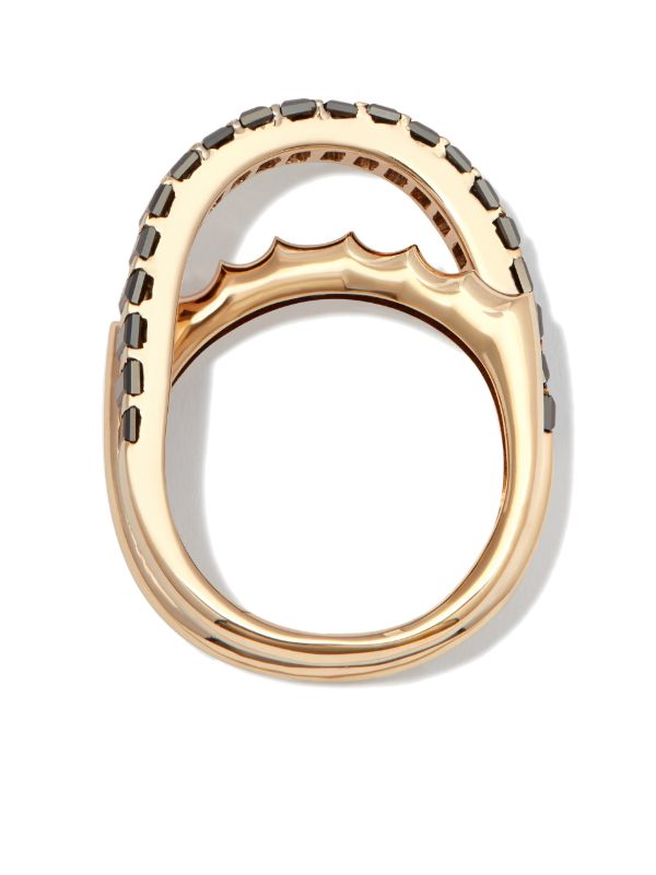 Browns LUIS MORAIS 14K Yellow Gold Elliptical Black Diamond Ring | Browns Rings