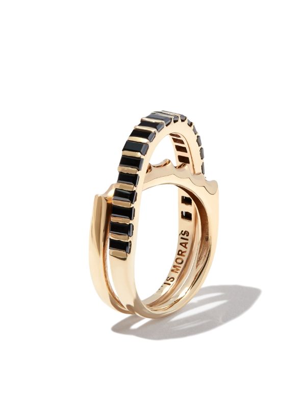 Browns LUIS MORAIS 14K Yellow Gold Elliptical Black Diamond Ring | Browns Rings