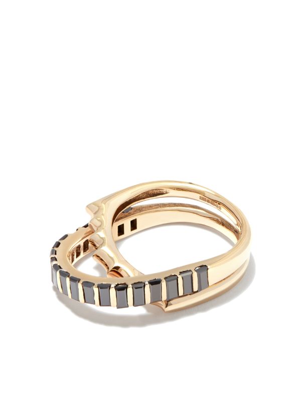 browns LUIS MORAIS 14K yellow gold Elliptical black diamond ring | Browns Rings
