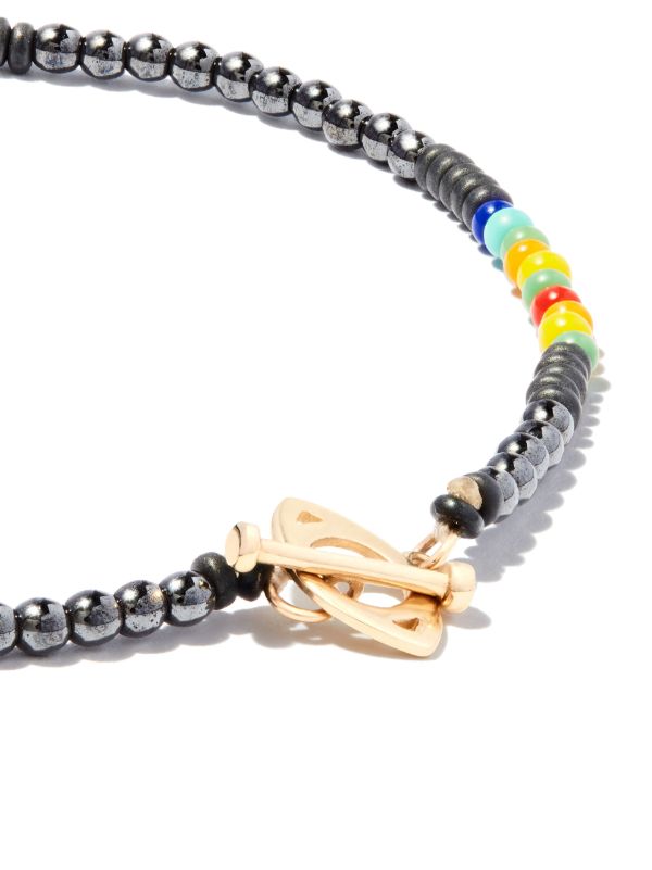 Browns LUIS MORAIS 14K Yellow Gold Evil Eye Beaded Bracelet | Browns Bracelets