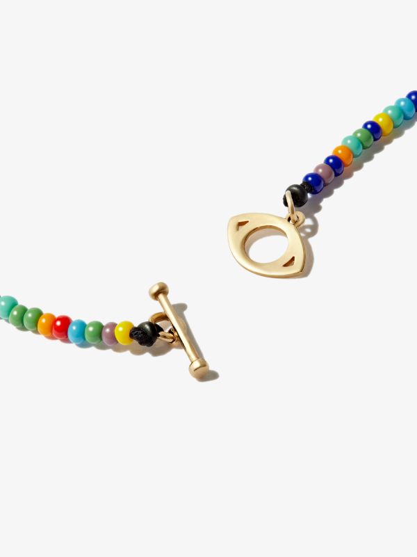 Browns LUIS MORAIS 14K Yellow Gold Evil Eye Rainbow Beaded Necklace | Browns Bracelets