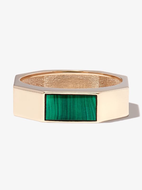 Browns LUIS MORAIS 14K Yellow Gold Gemstone Geo Malachite Ring | Browns Rings